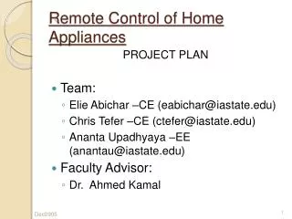 Remote Control of Home Appliances