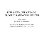 INTRA-INDUSTRY TRADE: PROGRESS AND CHALLENGES - slide 1