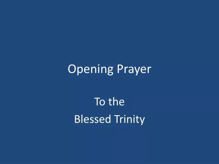 opening prayer