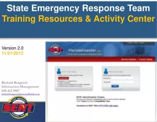 State Emergency Response Team Training Resources &amp; Activity Center