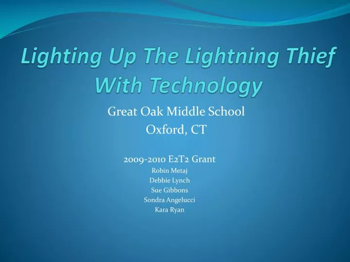 lighting up the lightning thief with technology