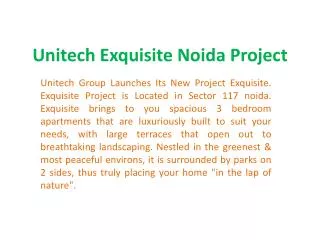 Unitech Exquisite |9899606065| Unitech Exquisite Noida