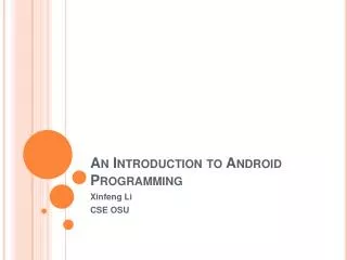 An Introduction to Android Programming
