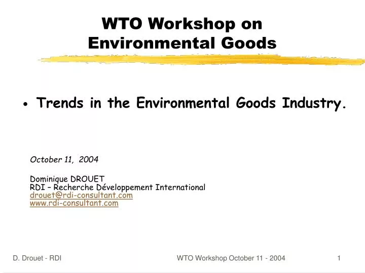 wto workshop on environmental goods