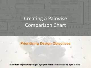 Creating a Pairwise Comparison Chart
