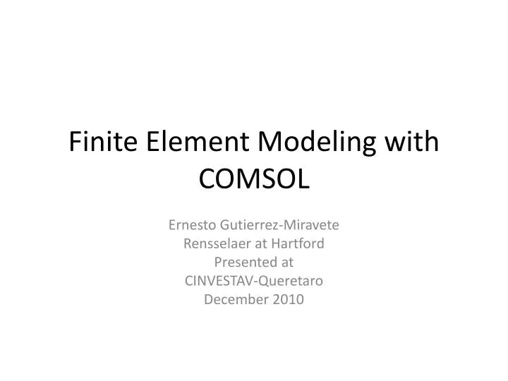 finite element modeling with comsol