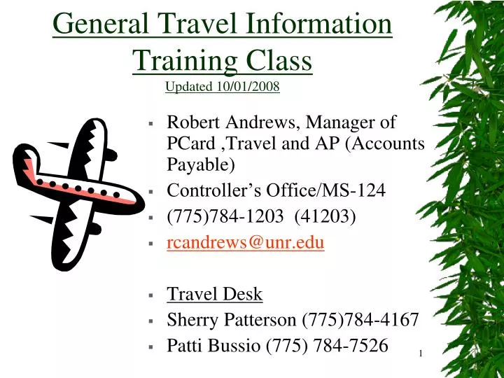 general travel information training class updated 10 01 2008