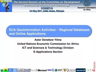 ECA Geoinformation Activities – Regional Databases and Online Applications