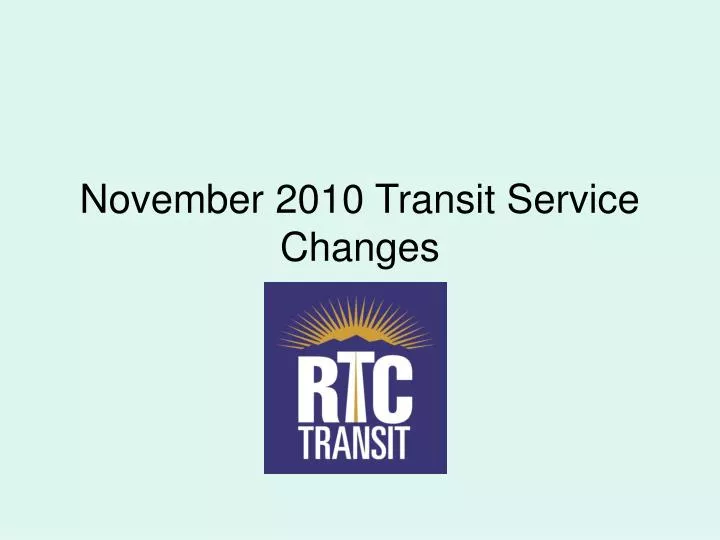 november 2010 transit service changes