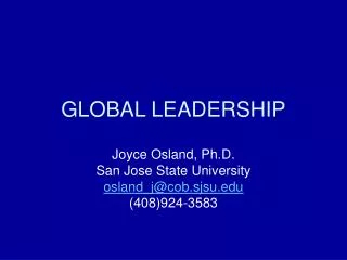 GLOBAL LEADERSHIP