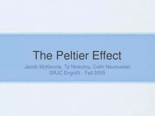 The Peltier Effect