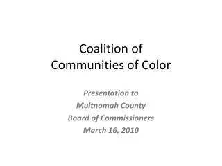 Coalition of Communities of Color
