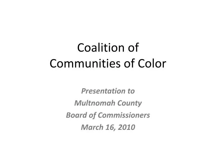 coalition of communities of color