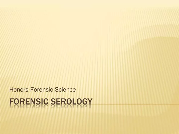 honors forensic science