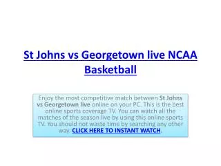 St Johns vs Georgetown live