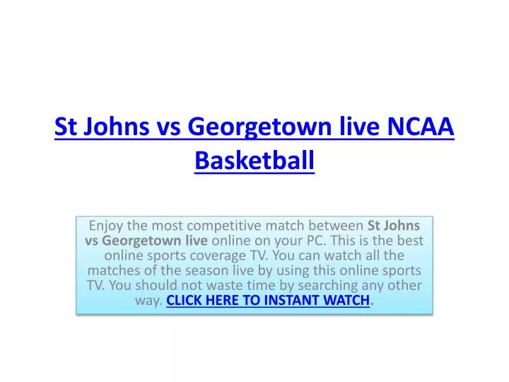 st johns vs georgetown live ncaa basketball