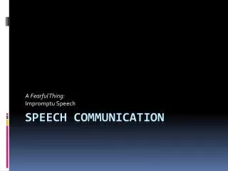 Speech Communication