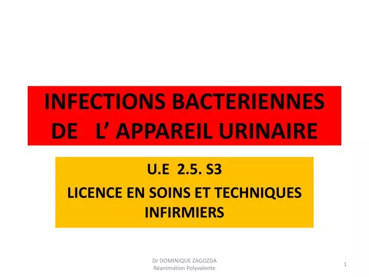 infections bacteriennes de l appareil urinaire