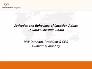 Attitudes and Behaviors of Christian Adults Towards Christian Radio