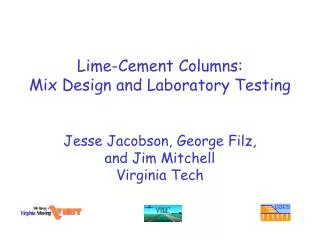 Lime-Cement Columns: Mix Design and Laboratory Testing