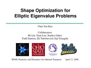 Shape Optimization for Elliptic Eigenvalue Problems