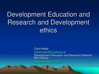Development Education and Research and Development ethics