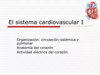 El sistema cardiovascular I