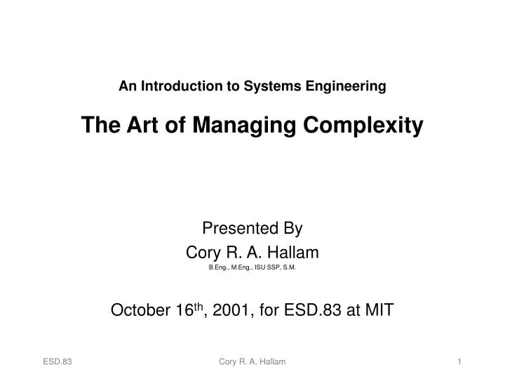 an introduction to systems engineering the art of managing complexity