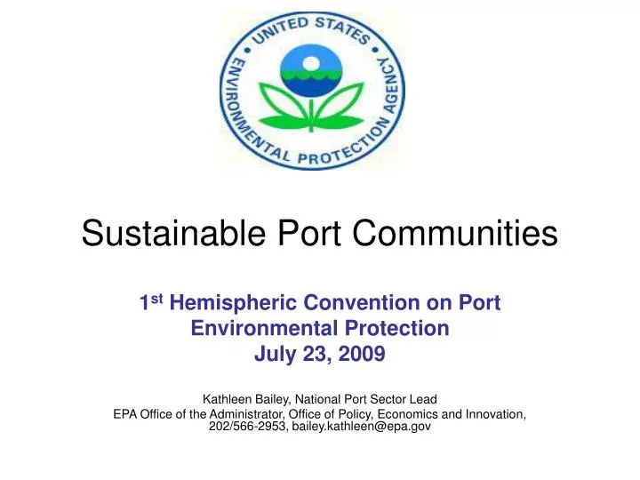 sustainable port communities