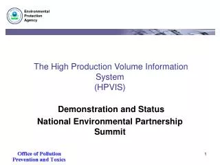 The High Production Volume Information System (HPVIS)