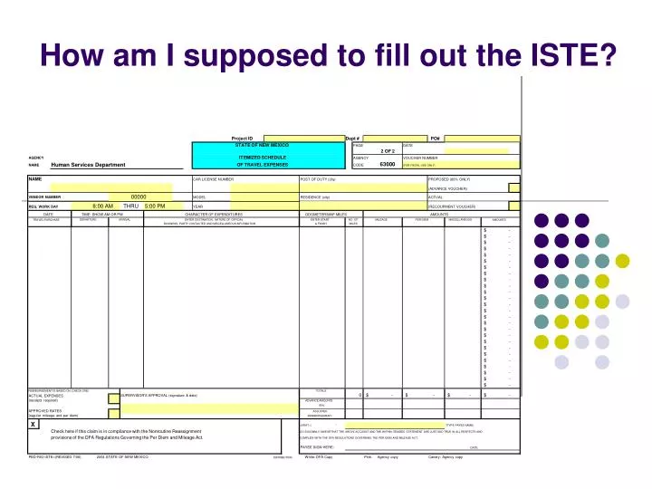 how am i supposed to fill out the iste