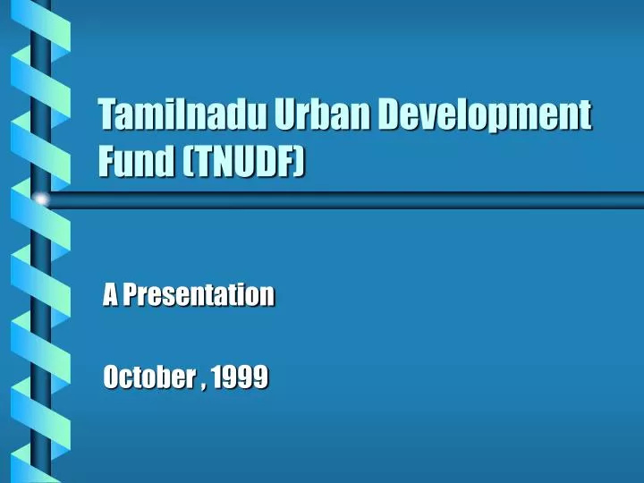 tamilnadu urban development fund tnudf