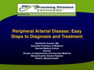 Peripheral Arterial Disease: Easy Steps to Diagnosis and Treatment