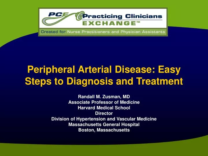 peripheral arterial disease easy steps to diagnosis and treatment