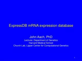 ExpressDB mRNA expression database