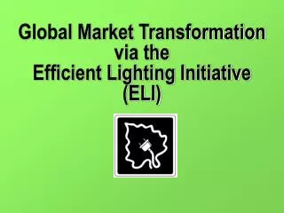 Global Market Transformation via the Efficient Lighting Initiative (ELI)