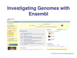 Investigating Genomes with Ensembl