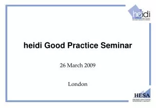 heidi Good Practice Seminar