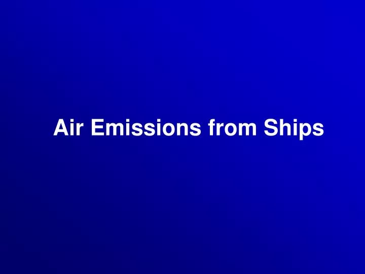 air emissions from ships