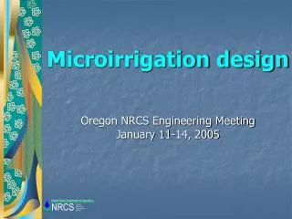 Microirrigation design