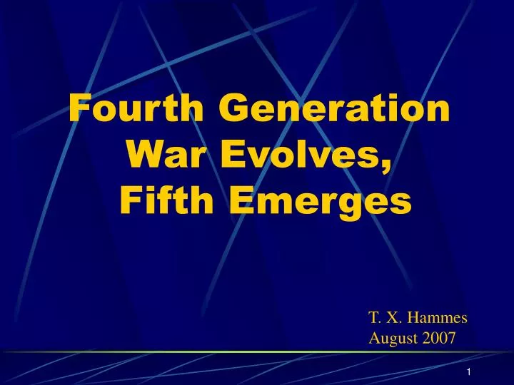 fourth generation war evolves fifth emerges