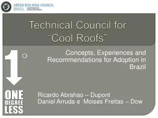 Technical Council for “Cool Roofs”
