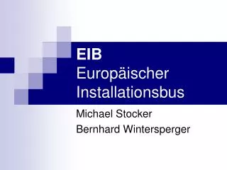 EIB Europäischer Installationsbus