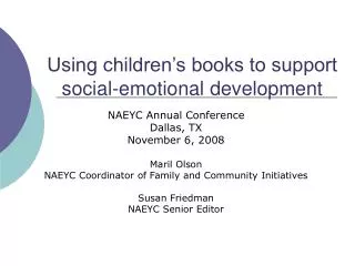Using children’s books to support social-emotional development