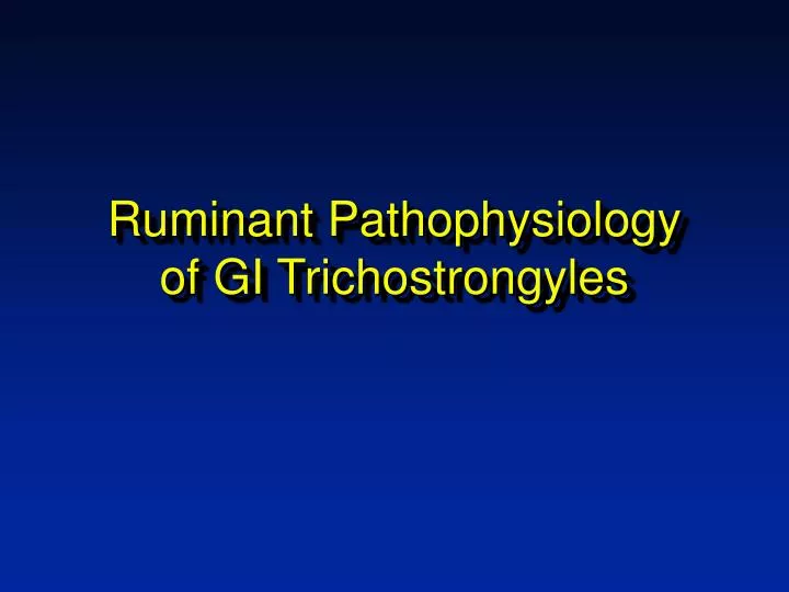 ruminant pathophysiology of gi trichostrongyles