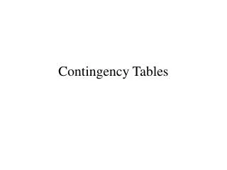 contingency tables