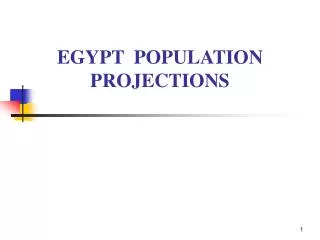 EGYPT POPULATION PROJECTIONS