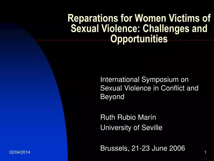 reparations for women victims of sexual violence challenges and opportunities