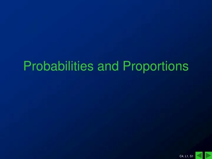 probabilities and proportions