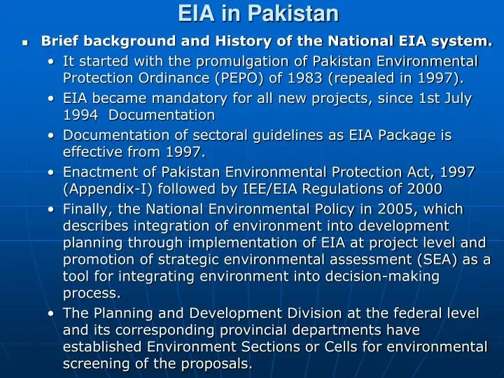 eia in pakistan